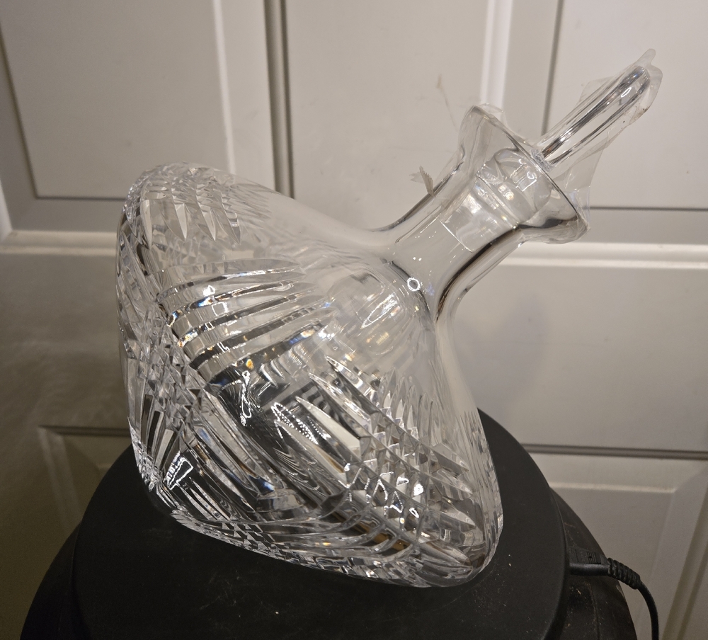 Vintsge Tilted Cut Lead Crystal Decanter And Stopper
